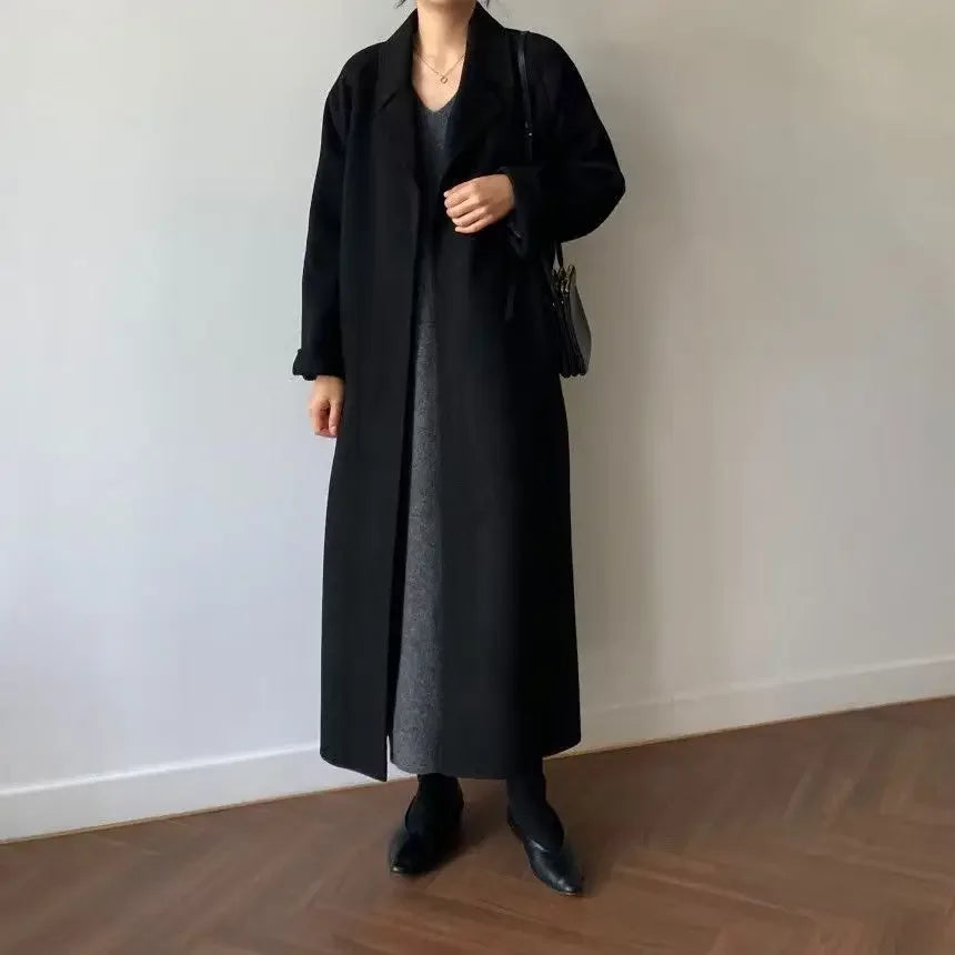 Karolina | Elegancki Damski Płaszcz Zimowy z Wełny z Paskiem