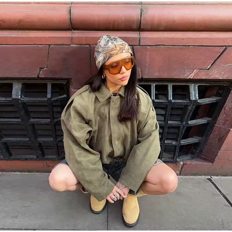 Celina | Damska Oversize Kurtka Zamszowa