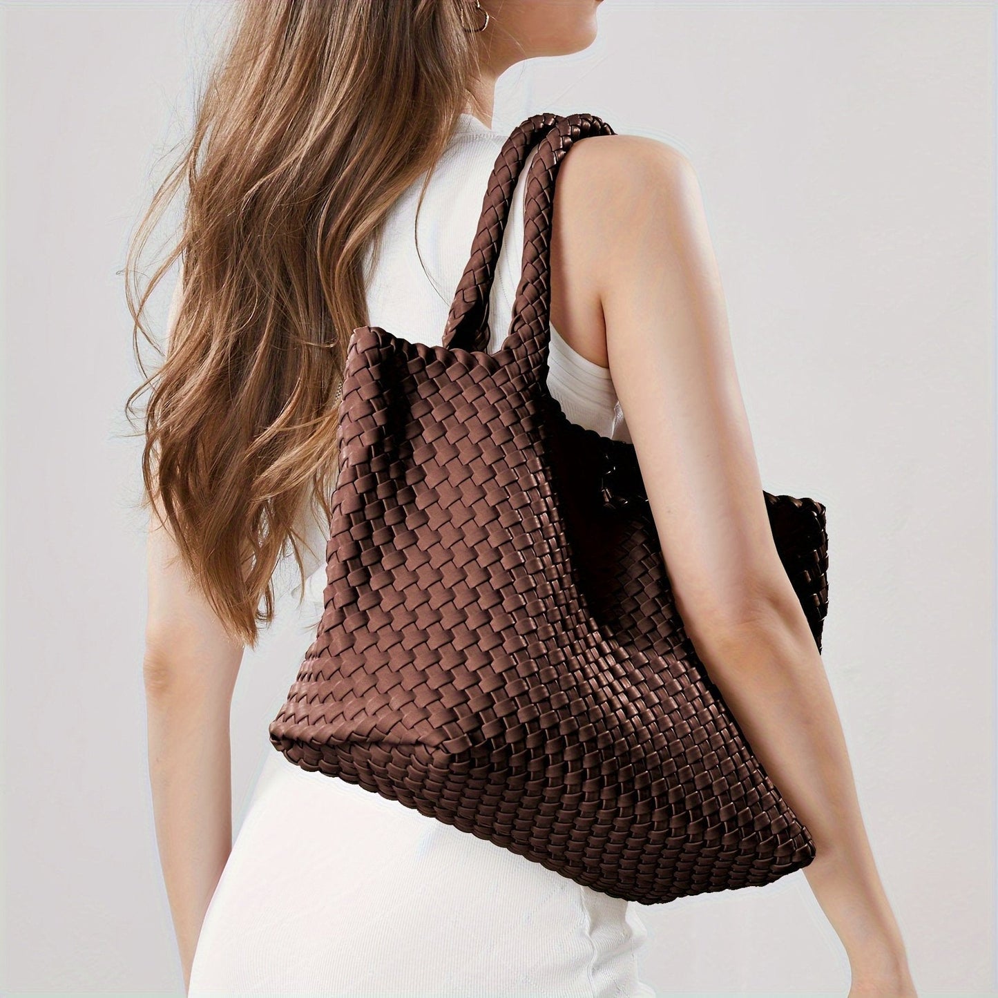 Marcelina | Duża pleciona torebka shopper
