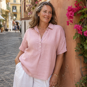 Lena | Summer Button Up Cotton Long Sleeve Blouse