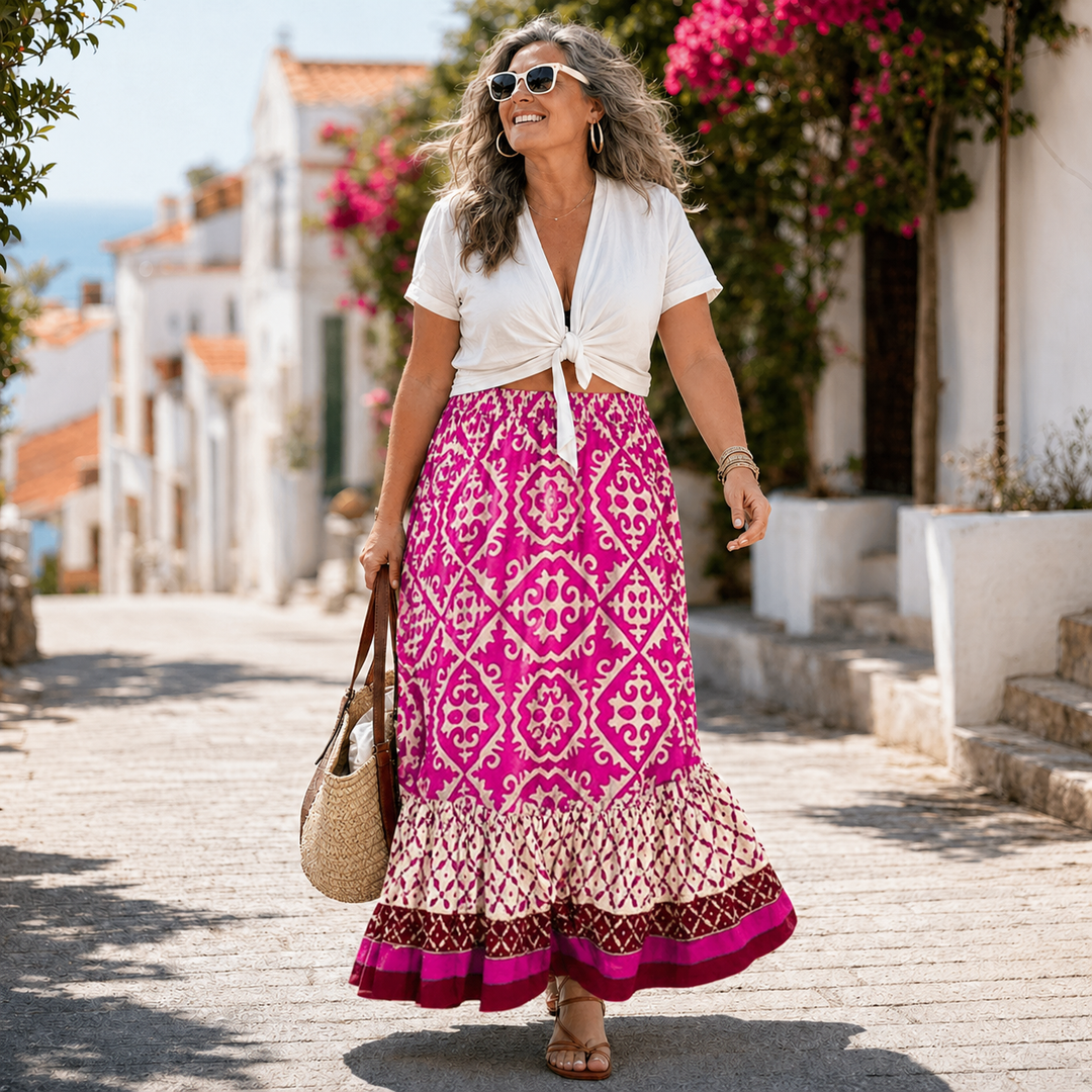 Stella | Printed Boho Maxi Summer Skirt