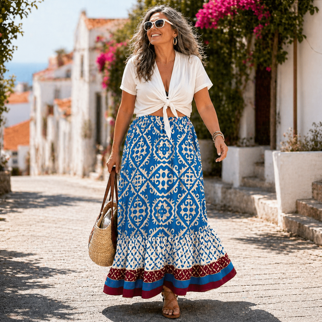 Stella | Printed Boho Maxi Summer Skirt