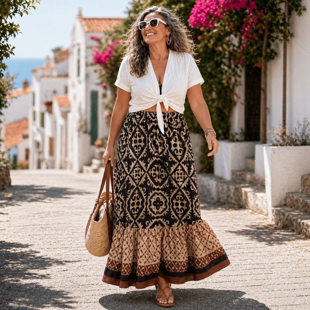 Stella | Printed Boho Maxi Summer Skirt