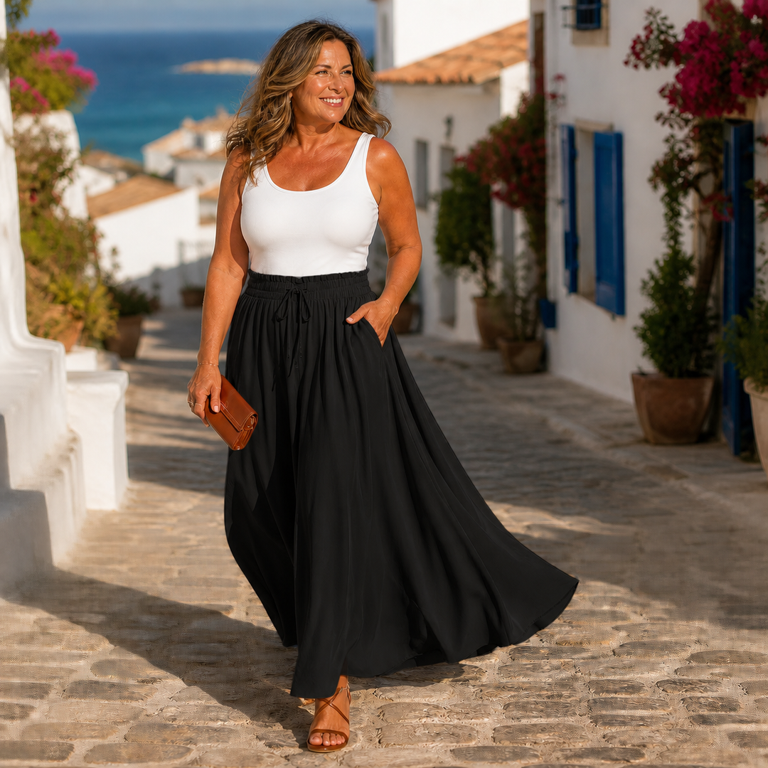 Joanne | Wide Leg Bohemian Skort Trousers