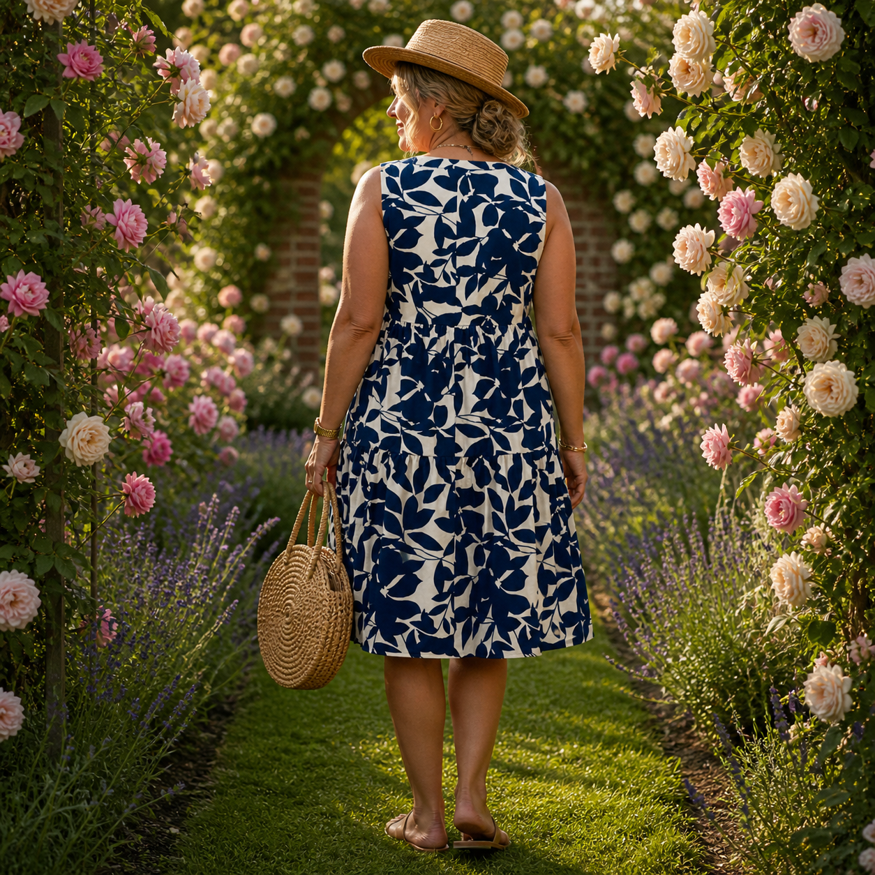 Liora | Sleeveless Flower Print Midi Dress