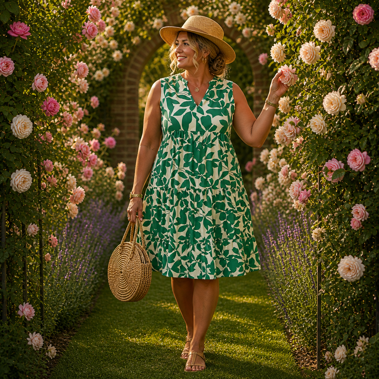 Liora | Sleeveless Flower Print Midi Dress