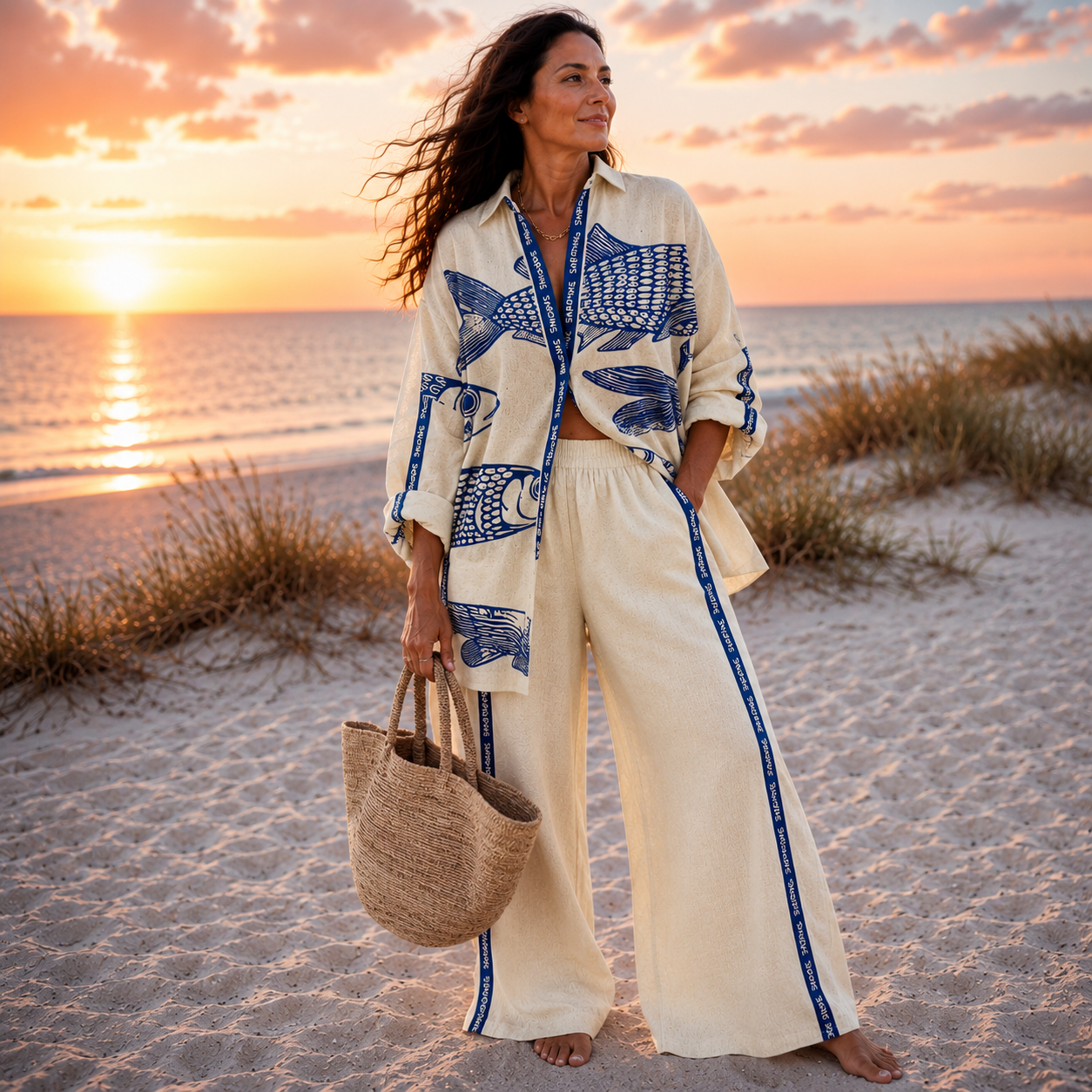 Morena | Ocean Print Relaxed Co-Ord Set