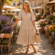 Bella | Ditsy Floral Tiered Midi Dress
