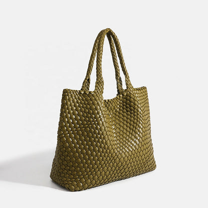 Marcelina | Duża pleciona torebka shopper