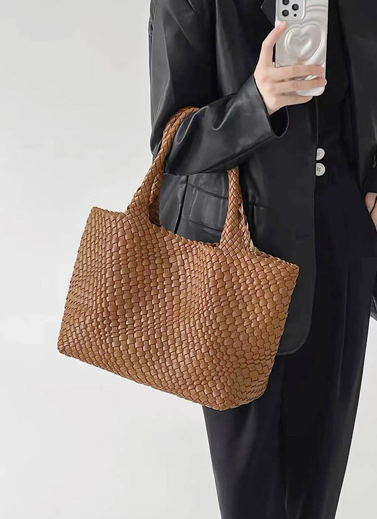 Marcelina | Duża pleciona torebka shopper