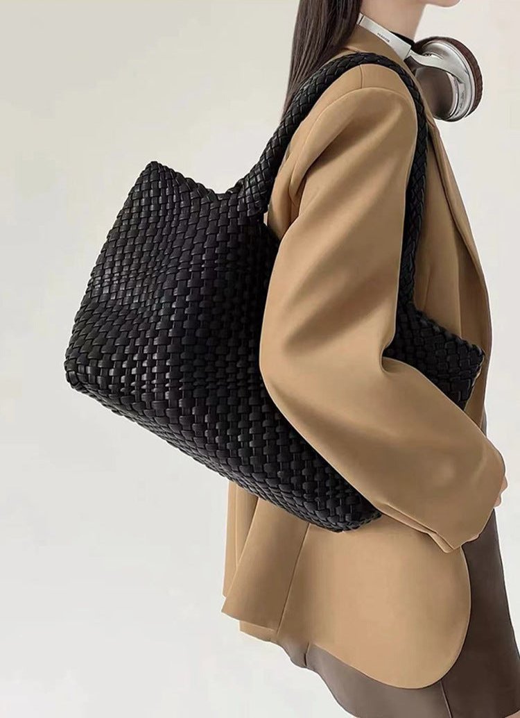 Marcelina | Duża pleciona torebka shopper