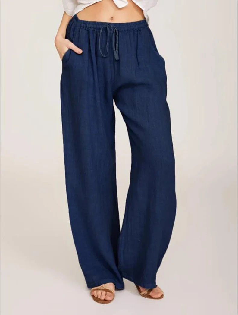 Elena | Wide Leg Drawstring Trousers