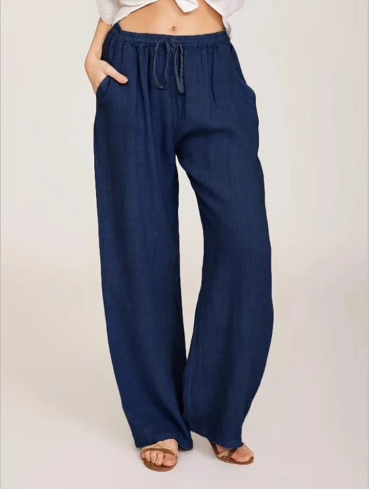 Elena | Wide Leg Drawstring Trousers