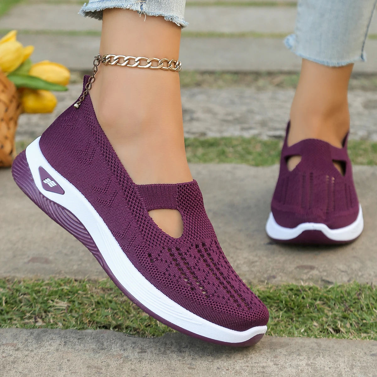 Donna | Slip-Ons Breathable Walking Shoes