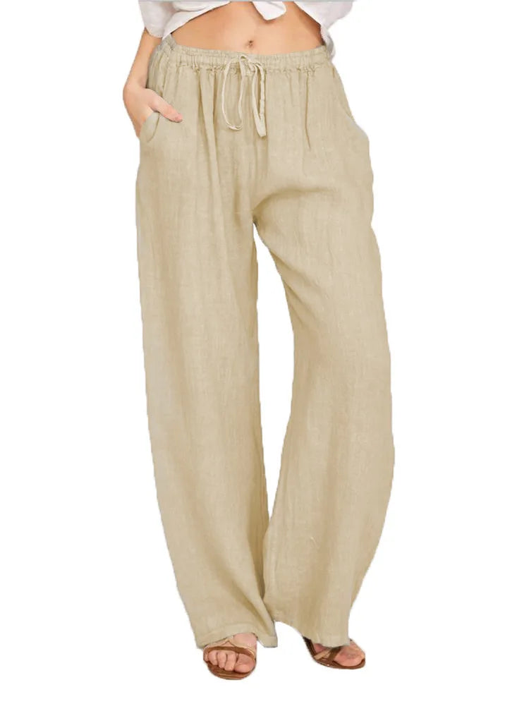 Elena | Wide Leg Drawstring Trousers