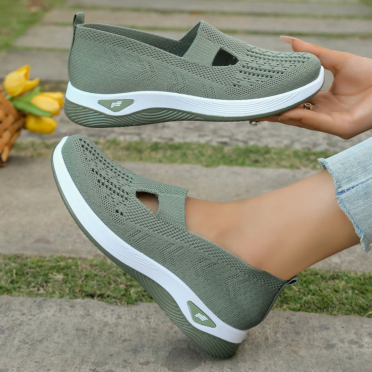 Donna | Slip-Ons Breathable Walking Shoes