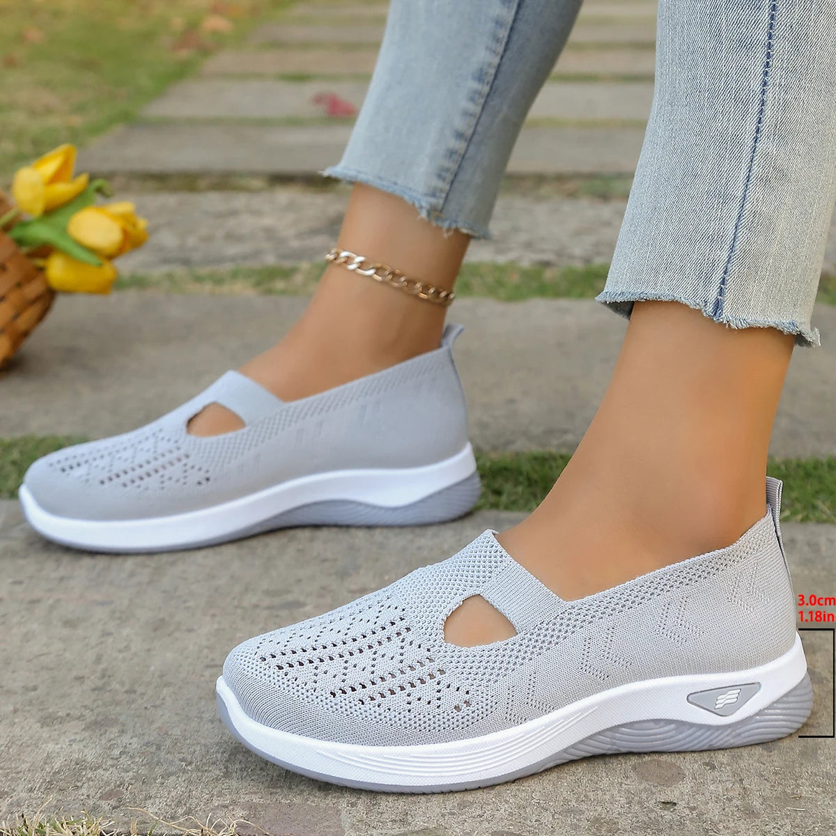 Donna | Slip-Ons Breathable Walking Shoes