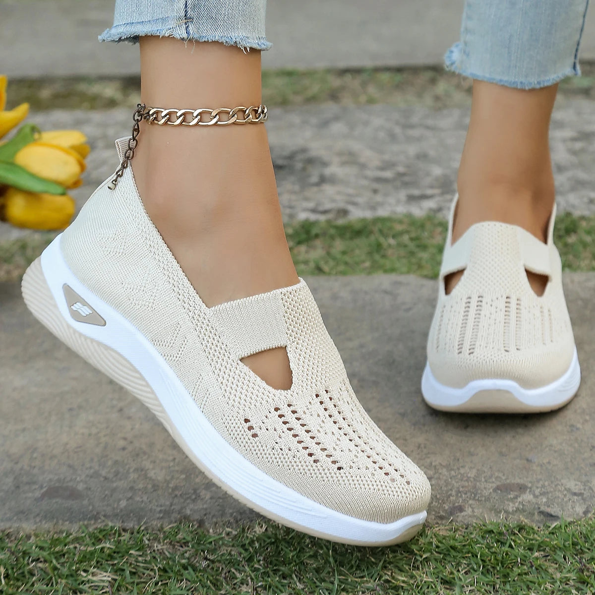 Donna | Slip-Ons Breathable Walking Shoes
