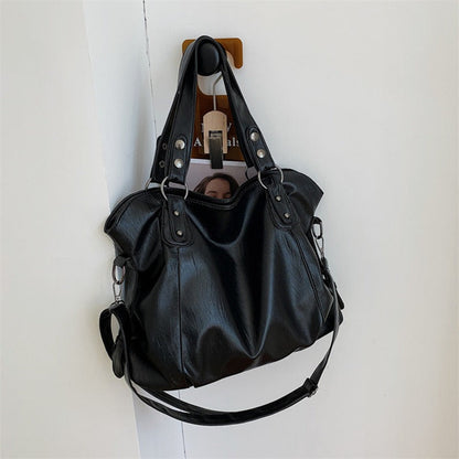 Danuta | Damska Torebka na Ramię z Ekoskóry z Zamkiem i Odpinanym Paskiem Crossbody