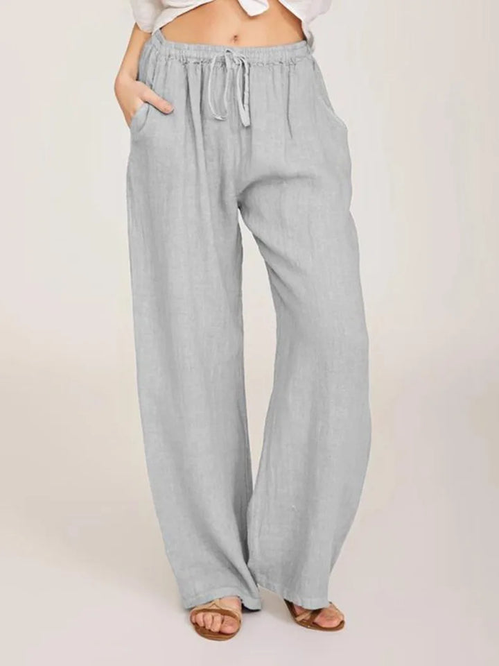 Elena | Wide Leg Drawstring Trousers