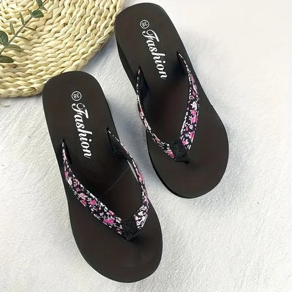 Sandy | Floral Strap Platform Flip Flops