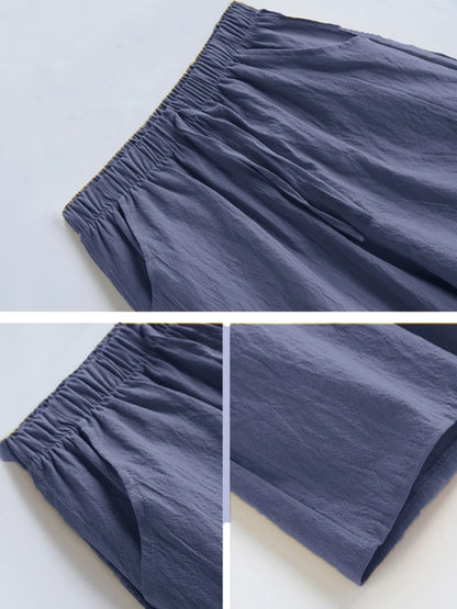 Allison | Relaxed Cotton Blend Summer Shorts