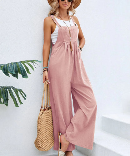 Elara | Wide-Leg Dungaree Jumpsuit