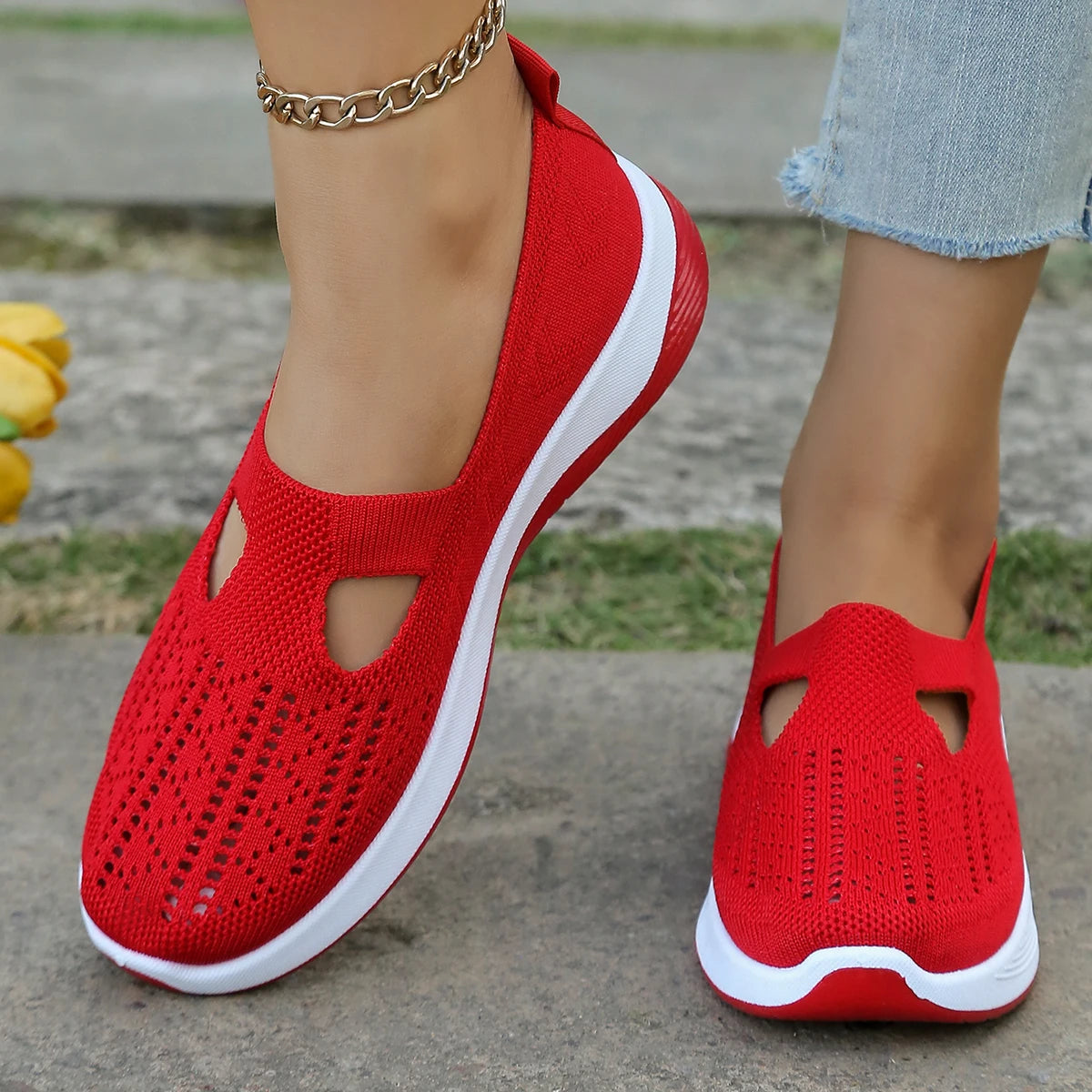 Donna | Slip-Ons Breathable Walking Shoes