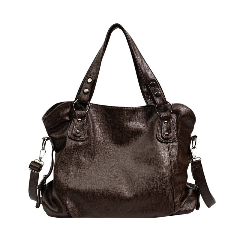 Danuta | Damska Torebka na Ramię z Ekoskóry z Zamkiem i Odpinanym Paskiem Crossbody