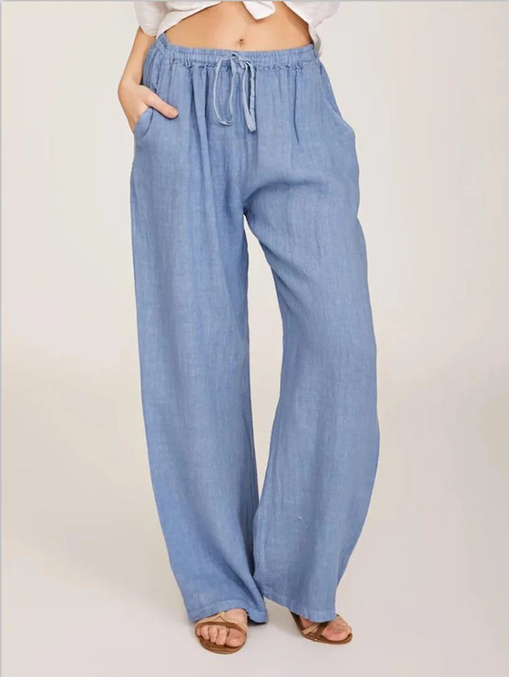 Elena | Wide Leg Drawstring Trousers