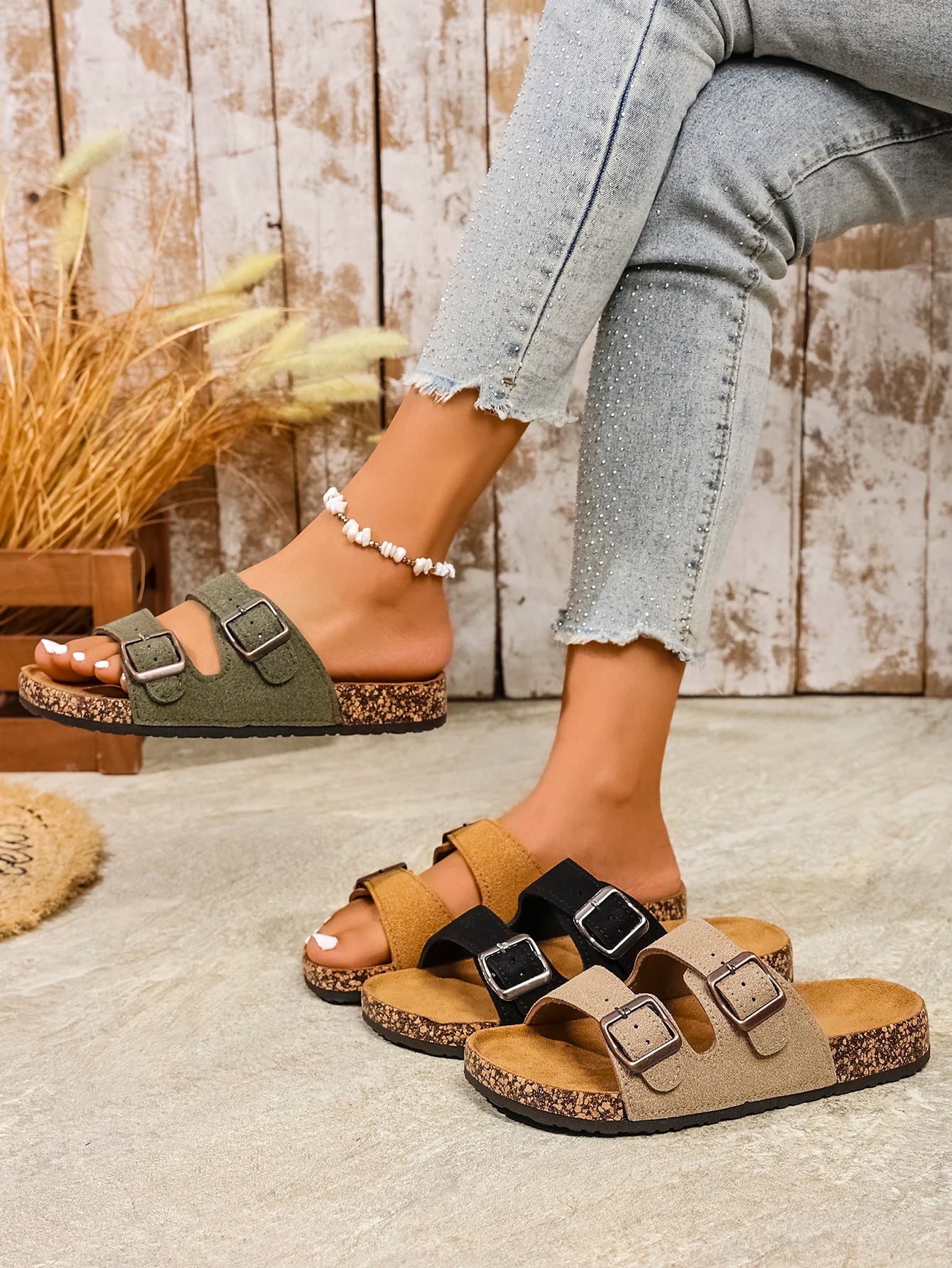 Tamara | Double Strap Cork Sandals