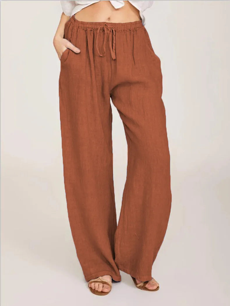 Elena | Wide Leg Drawstring Trousers