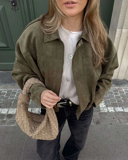 Celina | Damska Oversize Kurtka Zamszowa