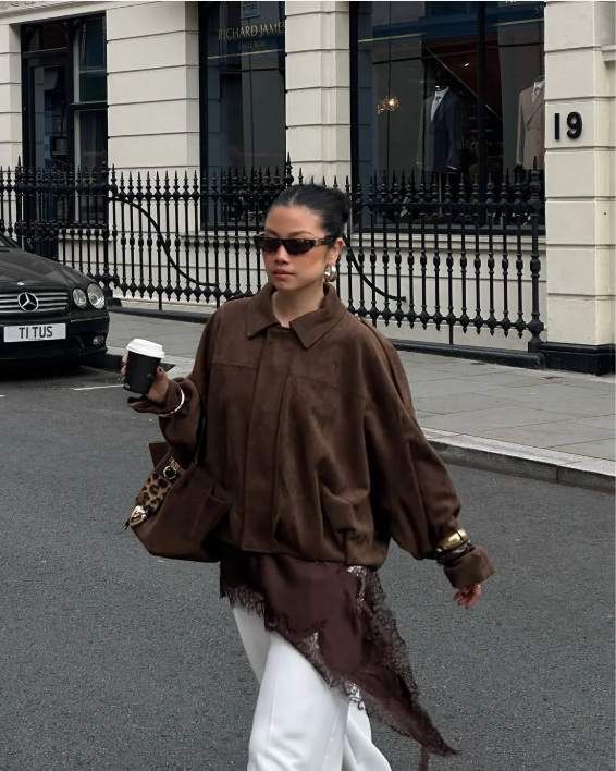 Celina | Damska Oversize Kurtka Zamszowa