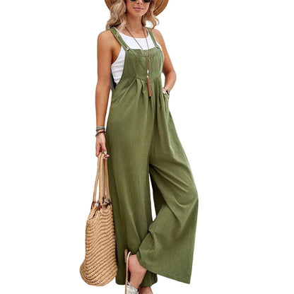 Elara | Wide-Leg Dungaree Jumpsuit