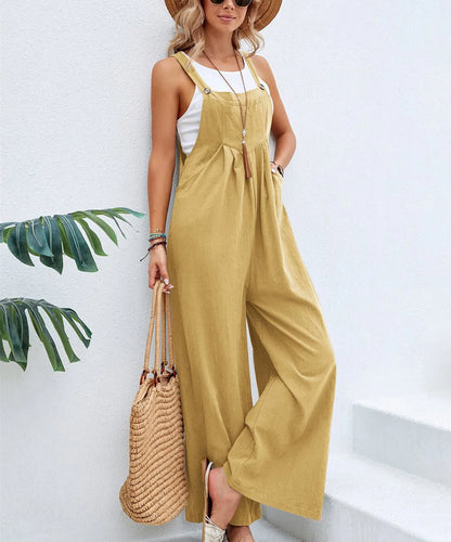 Elara | Wide-Leg Dungaree Jumpsuit