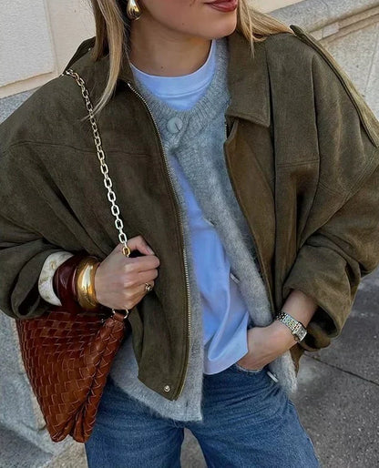 Celina | Damska Oversize Kurtka Zamszowa