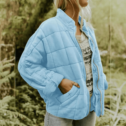 Joanna | Damska Pikowana Kurtka Przejściowa Oversize na Zamek