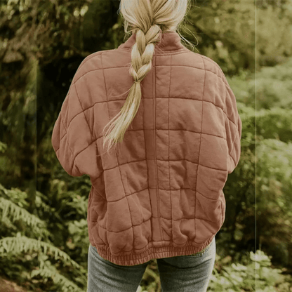 Joanna | Damska Pikowana Kurtka Przejściowa Oversize na Zamek