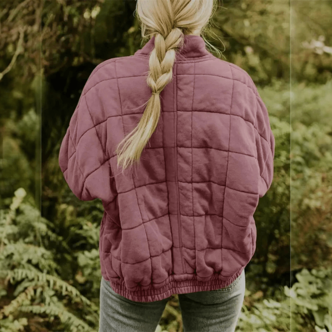 Joanna | Damska Pikowana Kurtka Przejściowa Oversize na Zamek
