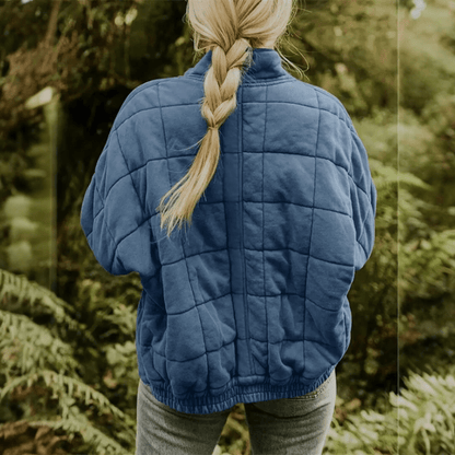 Joanna | Damska Pikowana Kurtka Przejściowa Oversize na Zamek