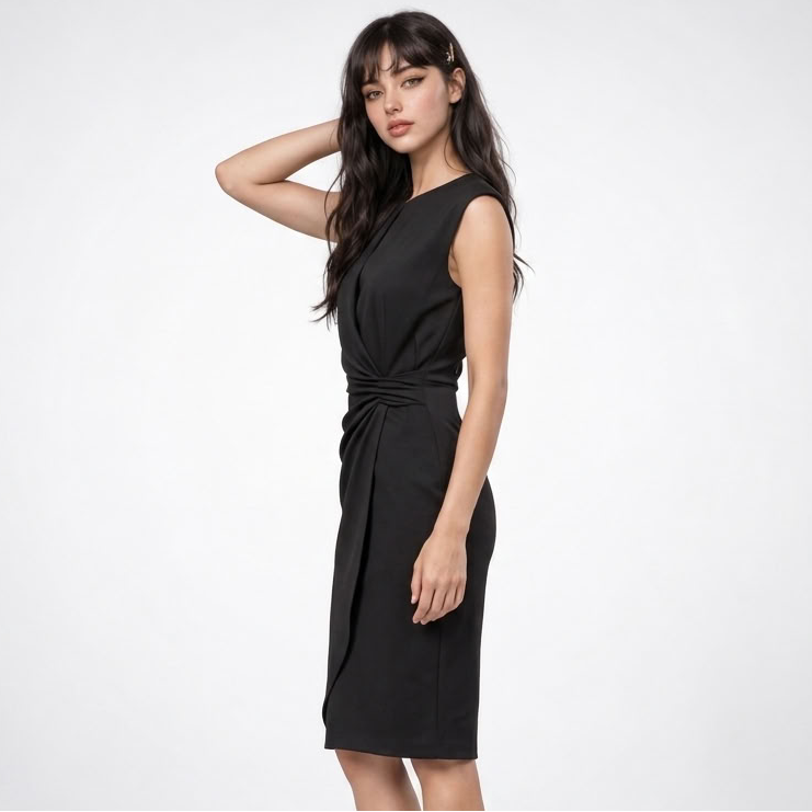 Celina | Elegancka sukienka midi z marszczeniem w talii