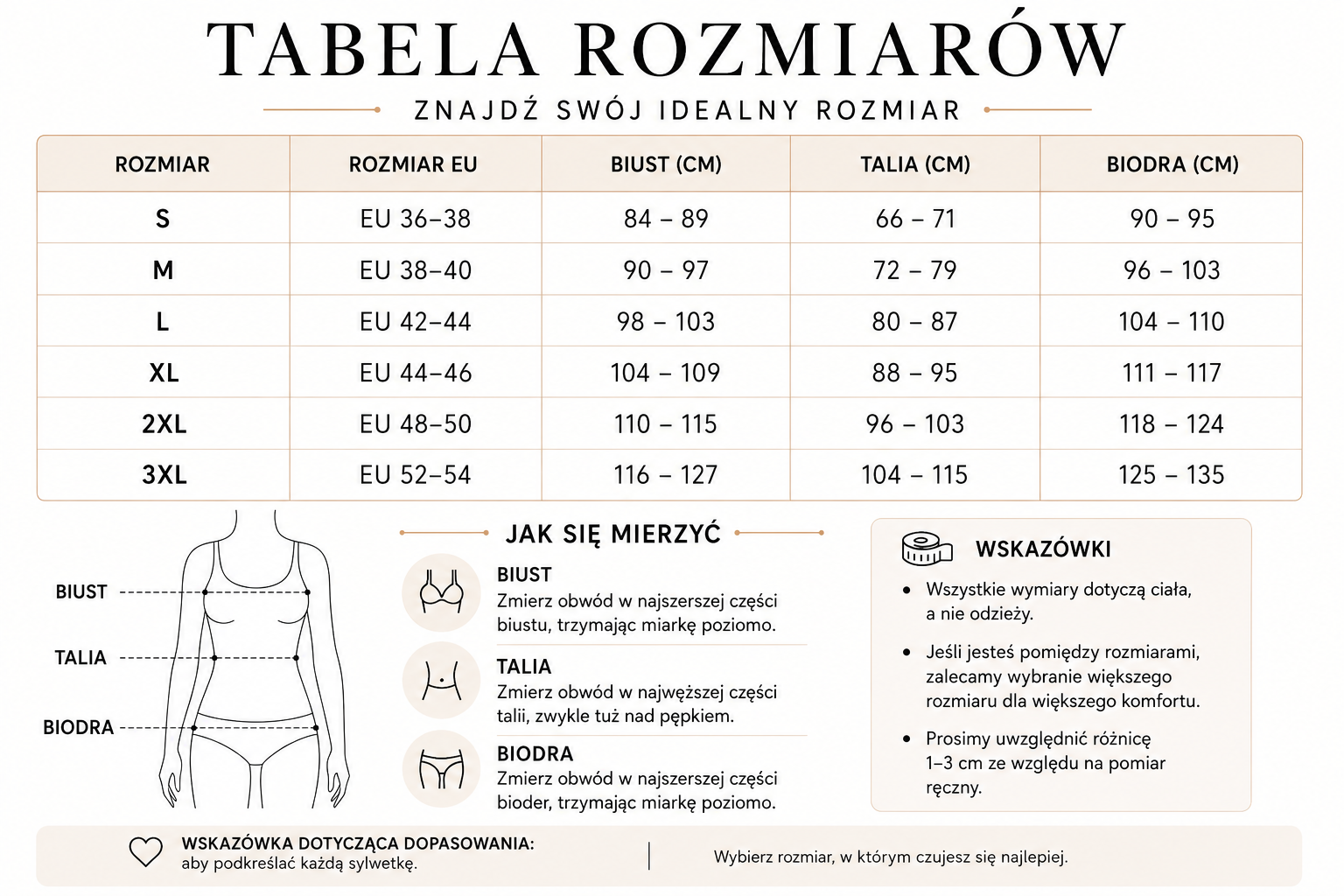 Tabela rozmiarów