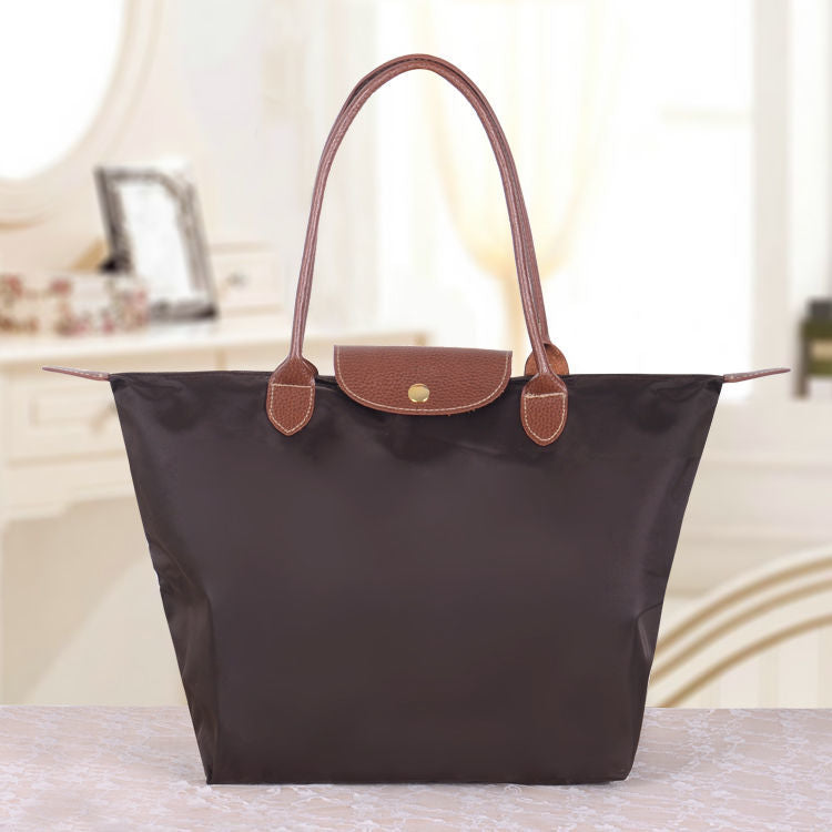 Paulina | Damska Nylonowa Torebka na Ramię o Usztywnionym Kroju